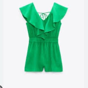 Zara ruffle romper tie back